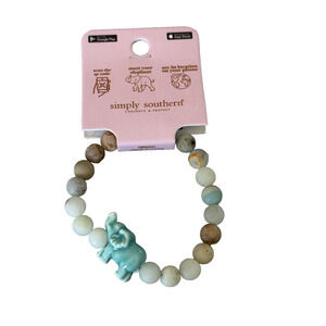 Simply Southern Elephant Tracker Light Color Beaded Bracelet NWT Unisex